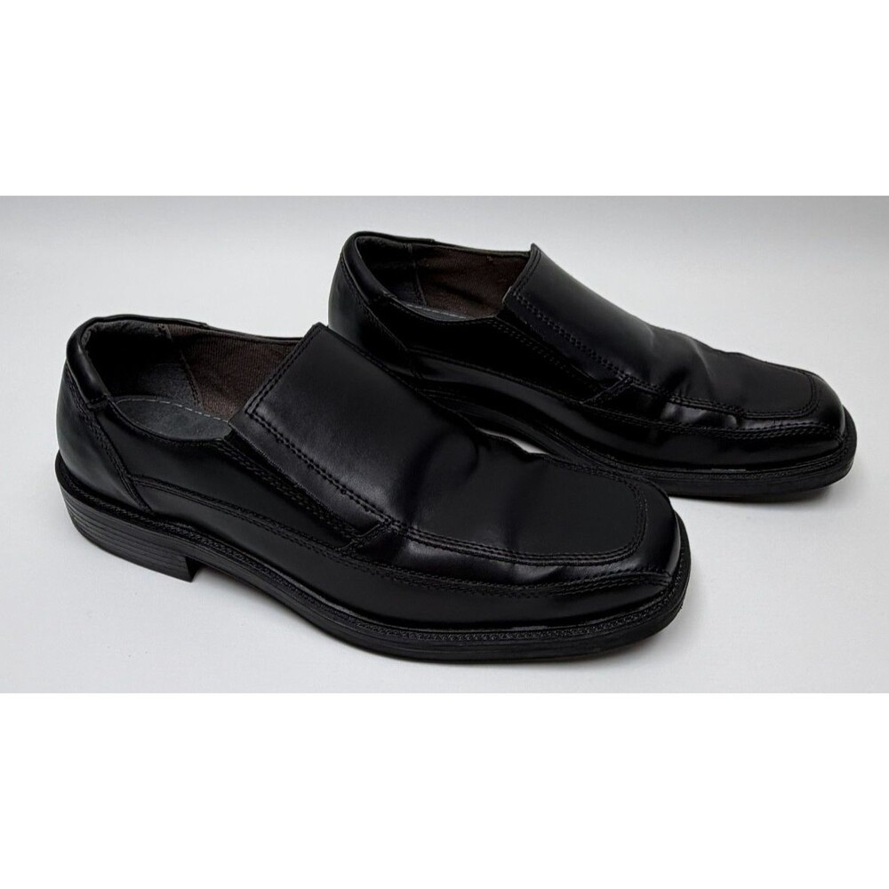 Jarman Metropolis Men's 10.5 Black Slip On Dress Shoes Square Toe Loafers